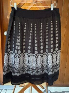 Black Tribal Skirt, Size 8